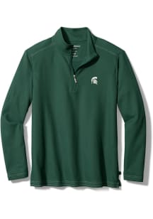 Tommy Bahama Michigan State Spartans Mens Green Emfielder Long Sleeve 1/4 Zip Pullover