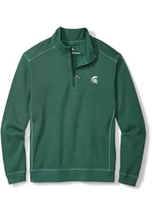 Tommy Bahama Michigan State Spartans Mens Green Sport Nassau Long Sleeve 1/4 Zip Pullover
