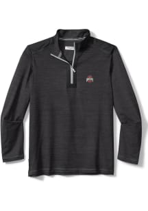 Tommy Bahama Ohio State Buckeyes Mens Grey Sport On Deck Long Sleeve 1/4 Zip Pullover
