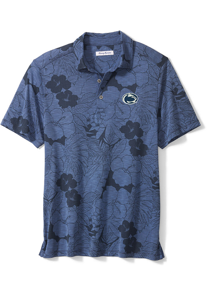 Tommy Bahama Penn State Nittany Lions Mens Navy Blue Miramar Blooms Short Sleeve Polo
