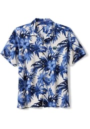 Tommy Bahama Penn State Nittany Lions Mens Navy Blue Sport Harbor Island Hibiscus Silk Camp Short Sleeve Dress Shirt