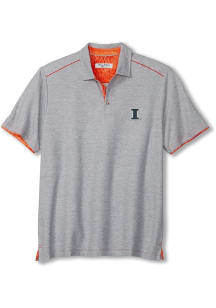 Mens Illinois Fighting Illini Orange Tommy Bahama Tailgater Short Sleeve Polo Shirt