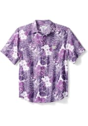 Tommy Bahama K-State Wildcats Mens Purple Coconut Point Playa Flora Short Sleeve Dress Shirt