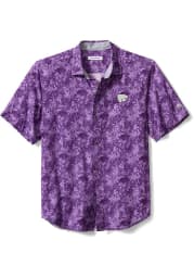 Tommy Bahama K-State Wildcats Mens Purple Sport Jungle Shade Silk Camp Short Sleeve Dress Shirt