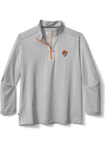 Tommy Bahama Oklahoma State Cowboys Mens Grey Sport On Deck Long Sleeve 1/4 Zip Pullover
