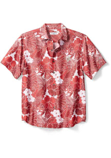 Tommy Bahama Texas A&amp;M Aggies Mens Maroon Coconut Point Playa Flora Short Sleeve Dress Shirt