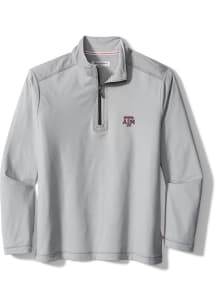 Tommy Bahama Texas A&amp;M Aggies Mens Grey Sport On Deck Long Sleeve 1/4 Zip Pullover