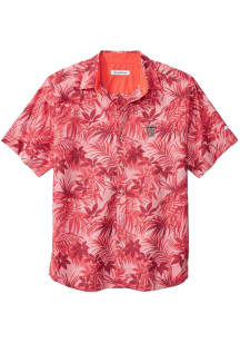 Tommy Bahama Texas Tech Red Raiders Mens Red Sport Printed Reign Forest Fronds Short Sleeve Dres..
