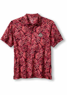 Mens Ohio State Buckeyes Red Tommy Bahama Tropical Score Short Sleeve Polo Shirt