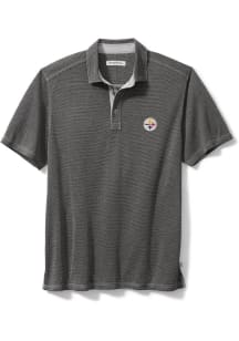 Tommy Bahama Pittsburgh Steelers Mens Black SPORT PARADISO COVE Short Sleeve Polo