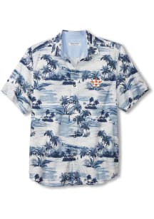 Tommy Bahama Houston Astros Mens Blue Sport Tropical Horizons Shirt Short Sleeve Dress Shirt