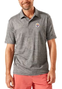 Tommy Bahama Pittsburgh Steelers Mens Grey DELRAY FROND Short Sleeve Polo