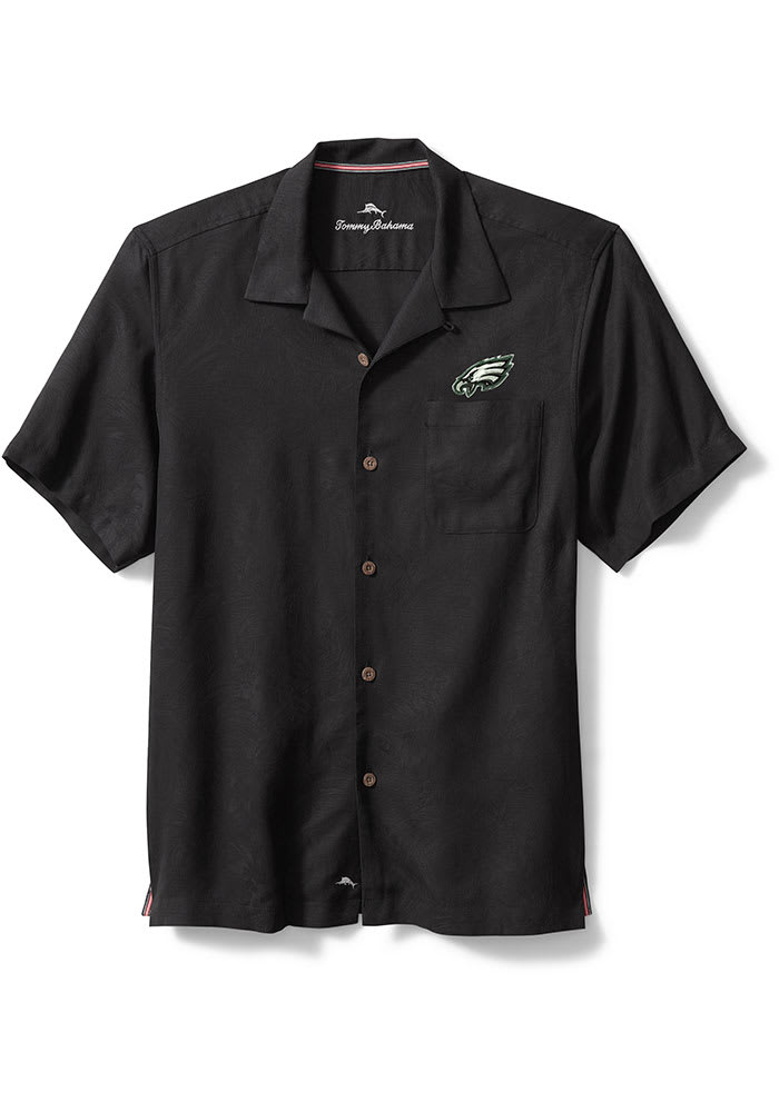 Tommy Bahama Philadelphia Eagles Mens Black Tropic Isles Short Sleeve Dress Shirt