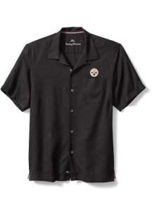 Tommy Bahama Pittsburgh Steelers Mens Black Tropic Isles Short Sleeve Dress Shirt