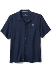 Tommy Bahama Dallas Cowboys Mens Navy Blue Tropic Isles Short Sleeve Dress Shirt