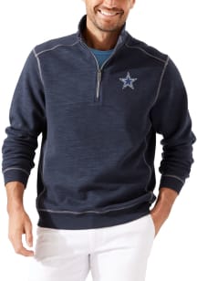 Tommy Bahama Dallas Cowboys Mens Navy Blue Tobago Bay Long Sleeve 1/4 Zip Pullover