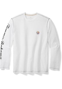Tommy Bahama Pittsburgh Steelers White Laces Out Long Sleeve Fashion T Shirt