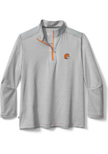 Tommy Bahama Cleveland Browns Mens Grey On Deck Long Sleeve 1/4 Zip Pullover