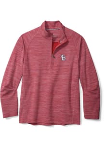 Tommy Bahama St Louis Cardinals Mens Red Play Action Long Sleeve 1/4 Zip Pullover