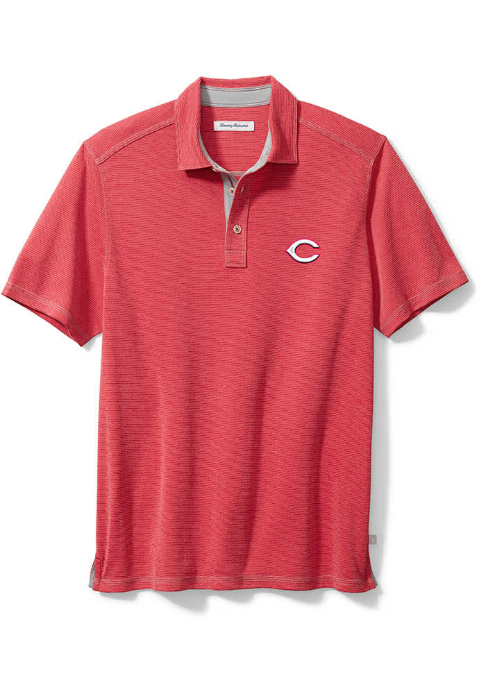 Tommy Bahama Cincinnati Reds Mens Red Sport Paradiso Cove Short Sleeve Polo