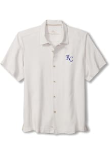 Tommy Bahama Kansas City Royals Mens Ivory Sport Tropic Isles Camp Short Sleeve Dress Shirt