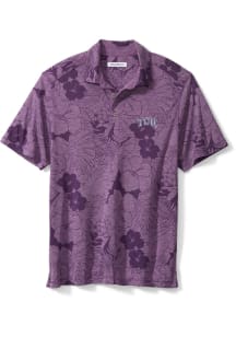 Tommy Bahama TCU Horned Frogs Mens Purple Miramar Blooms Short Sleeve Polo