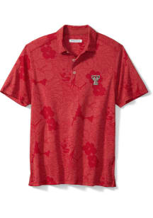 Tommy Bahama Texas Tech Red Raiders Mens Red Miramar Blooms Short Sleeve Polo