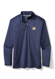 Tommy Bahama Notre Dame Fighting Irish Mens Navy Blue Sport Delray Long Sleeve 1/4 Zip Pullover