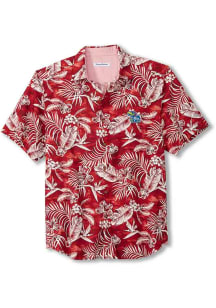 Tommy Bahama Kansas Jayhawks Mens Red Sport Aqua Lush Short Sleeve Dress Shirt