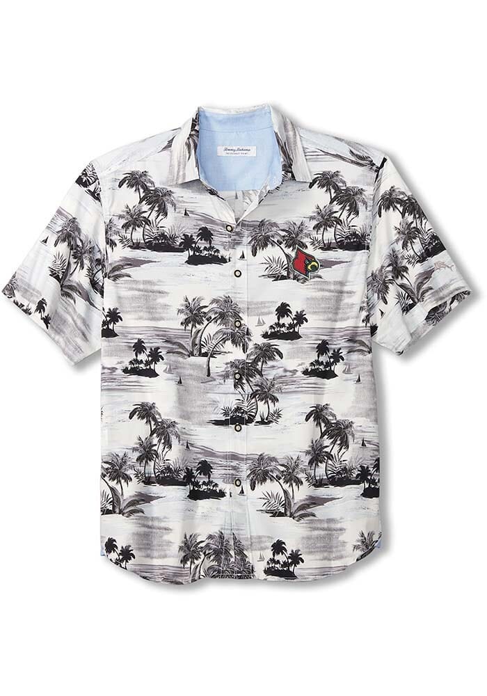 Louisville Cardinals Tropical Short Sleeve Button Up Tropical