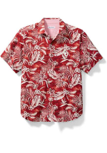 Tommy Bahama Oklahoma Sooners Mens Red Sport Aqua Lush Short Sleeve Dress Shirt