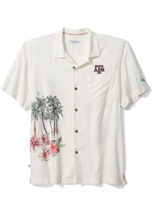 Tommy Bahama Texas A&amp;M Aggies Mens White Paradise Fly Ball Short Sleeve Dress Shirt