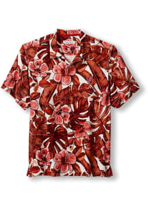 Tommy Bahama Oklahoma Sooners Mens Red Floral Lush Short Sleeve Dress Shirt