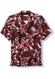 Tommy Bahama Texas A&amp;M Aggies Mens Maroon Floral Lush Short Sleeve Dress Shirt