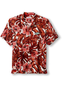 Tommy Bahama Arkansas Razorbacks Mens Red Floral Lush Short Sleeve Dress Shirt
