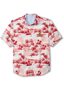 Tommy Bahama Iowa State Cyclones Mens Red Sport Tropical Short Sleeve Dress Shirt