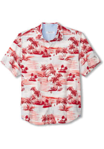 Tommy Bahama Indiana Hoosiers Mens Red Sport Tropical Short Sleeve Dress Shirt