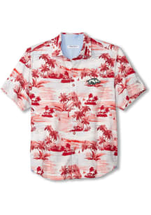 Tommy Bahama Arkansas Razorbacks Mens Red Sport Tropical Short Sleeve Dress Shirt