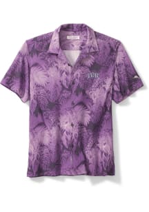 Tommy Bahama TCU Horned Frogs Mens Purple Sport Bahama Short Sleeve Dress Shirt