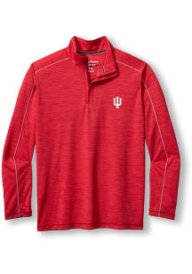 Tommy Bahama Indiana Hoosiers Mens Red Islandzone Player Long Sleeve 1/4 Zip Pullover