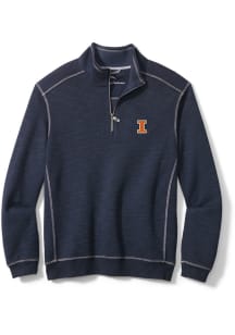 Mens Illinois Fighting Illini Navy Blue Tommy Bahama Sport Tobago Bay 1/4 Zip Pullover