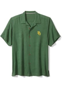 Tommy Bahama Baylor Bears Mens Green Sport Tropic Isles Camp Short Sleeve Dress Shirt