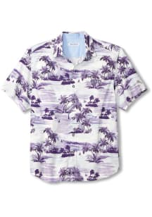 Tommy Bahama TCU Horned Frogs Mens Purple Sport Tropical Horizons Short Sleeve Dress Shirt