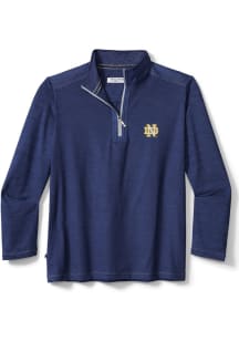 Tommy Bahama Notre Dame Fighting Irish Mens Navy Blue Sport on Deck Long Sleeve 1/4 Zip Pullover