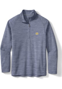 Tommy Bahama Notre Dame Fighting Irish Mens Navy Blue Play Action Long Sleeve 1/4 Zip Pullover