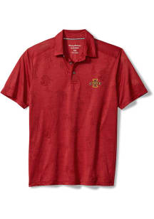 Tommy Bahama Iowa State Cyclones Mens Red Sport Palm Short Sleeve Polo