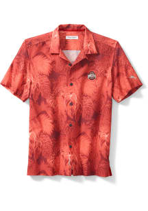 Tommy Bahama Ohio State Buckeyes Mens Red Sport Bahama Short Sleeve Dress Shirt