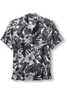 Mens Ohio State Buckeyes Black Tommy Bahama Floral Lush Short Sleeve Dress Shirt