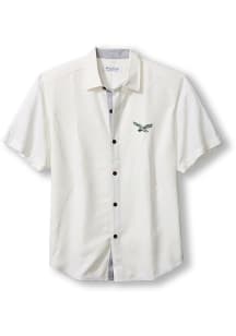 Tommy Bahama Philadelphia Eagles Mens White SPORT COCONUT POINT PALM VISTA Short Sleeve Dress Sh..