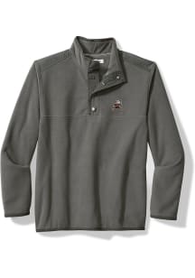 Tommy Bahama Cleveland Browns Mens Grey FIELD RUNNER SNAP Long Sleeve 1/4 Zip Pullover